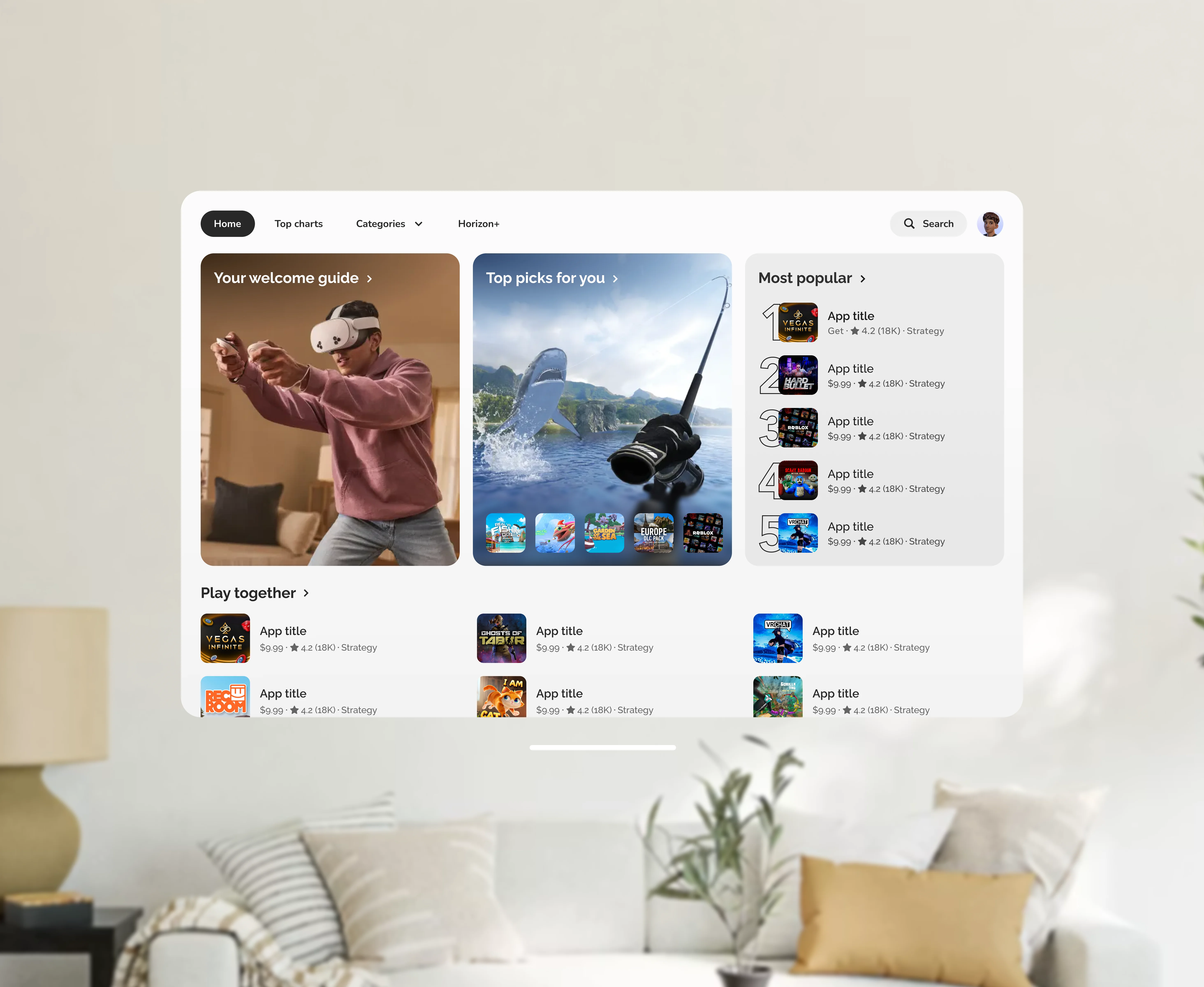 VR Store Design System